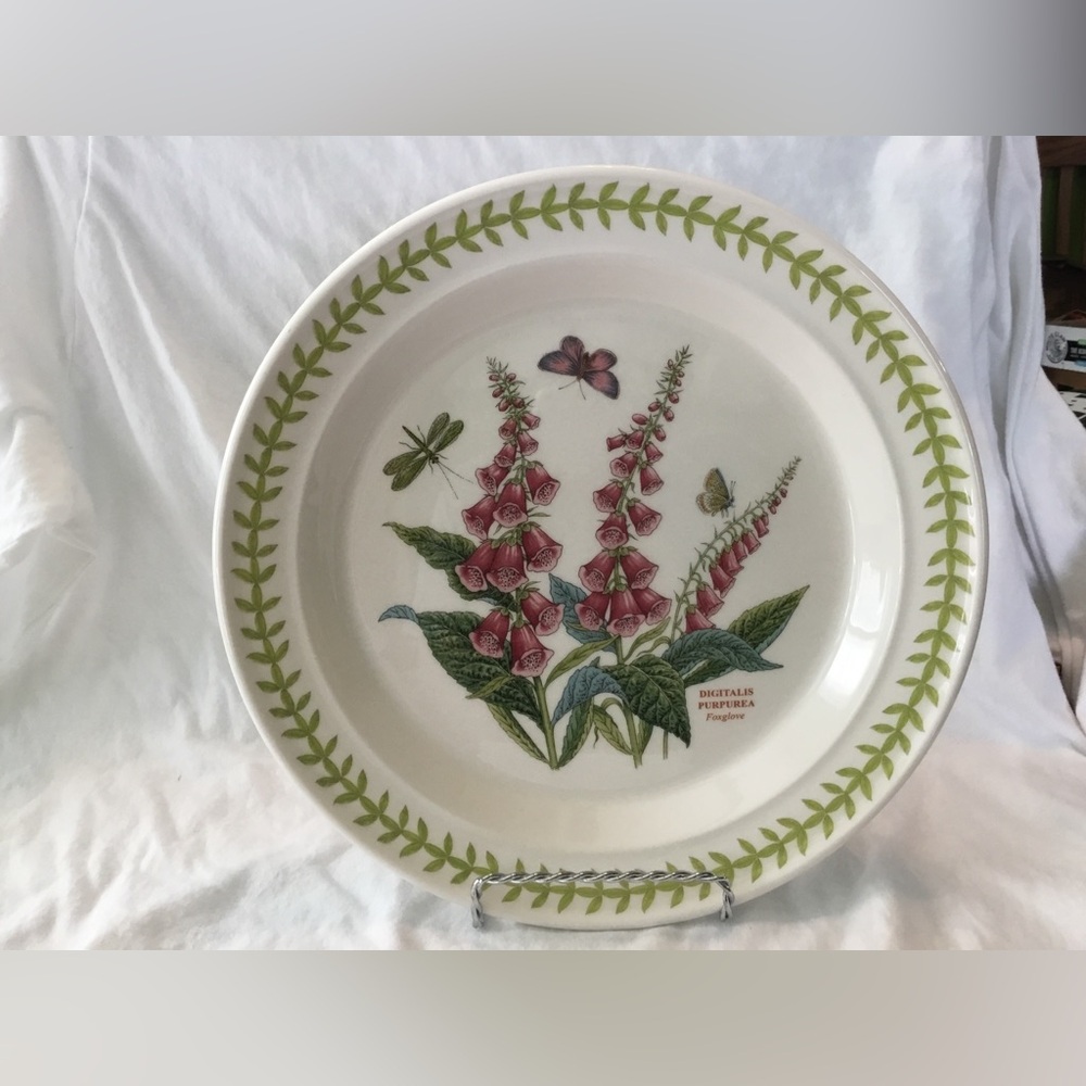 Portmeirion Botanic Garden Pink Foxglove Floral Dinner Plate, NEW